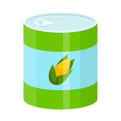 Isolated object of corn and can symbol. Set of corn and goods vector icon for stock.
