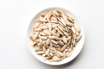 White Pumpkin Seeds in a Bowl