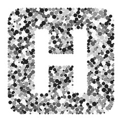 H letter color distributed circles dots illustration