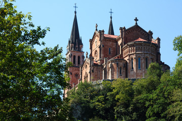Fototapeta na wymiar Cathedral of Covadonga in the forest