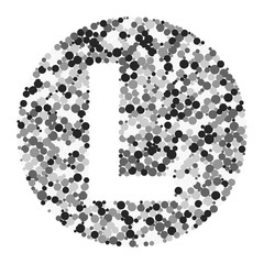 L letter color distributed circles dots illustration