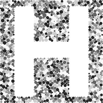 H letter color distributed circles dots illustration