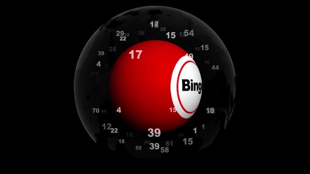 Bingo Ball Animation Background, Rendering, Loop. 4k