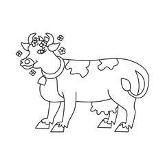 Isolated object of cow and milk icon. Collection of cow and dairy stock symbol for web.