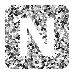 N letter color distributed circles dots illustration