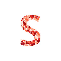 S letter color distributed circles dots illustration