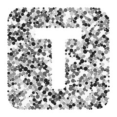 T letter color distributed circles dots illustration