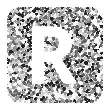 R letter color distributed circles dots illustration