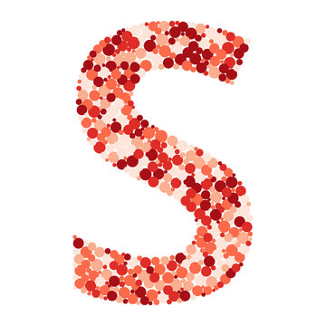 S letter color distributed circles dots illustration