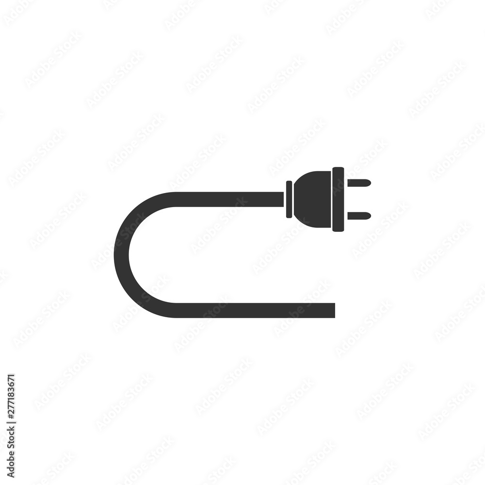 Aufkleber plug cable icon template black color editable. plug cable symbol vector sign isolated on white backg