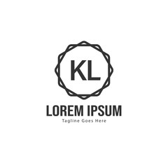Fototapeta premium Initial KL logo template with modern frame. Minimalist KL letter logo vector illustration