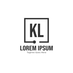 Obraz premium Initial KL logo template with modern frame. Minimalist KL letter logo vector illustration