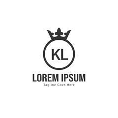 Fototapeta premium Initial KL logo template with modern frame. Minimalist KL letter logo vector illustration