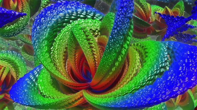 3D fractal multicolored blooming flower