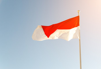 Flag of Indonesia waving in the wind