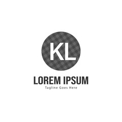 Initial KL logo template with modern frame. Minimalist KL letter logo vector illustration