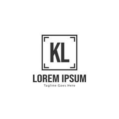 Initial KL logo template with modern frame. Minimalist KL letter logo vector illustration