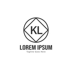 Fototapeta premium Initial KL logo template with modern frame. Minimalist KL letter logo vector illustration