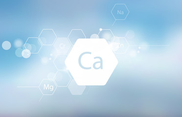 Calcium. Abstract composition with the scientific designation