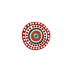 Aboriginal art dots painting icon logo design vector template