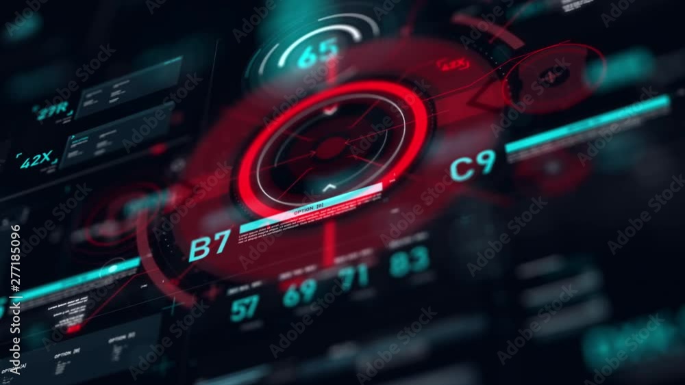 Poster target pointer and futuristic user interface hud gui digital text number element for cyber technolog