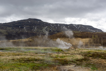 geothermal activity landscape in icealand