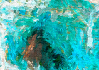 Naklejka premium Color splash background design of fractal paint and rich texture on the subject of imagination, creativity and art. Stock. Watercolor hand drawing. Good for wallpapers, posters, cards or invitations