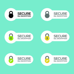 ssl certificate bar/ button with lock