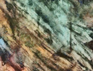 Macro detailed splashes and strokes of oil brush on paper. Simple colorful bright pattern. Old vintage rough texture. HQ design pattern. Shape close up painting.