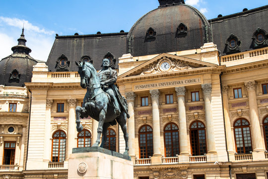 Fototapeta Building of Central University Library Carol I in a Bucharest, capital of Romania