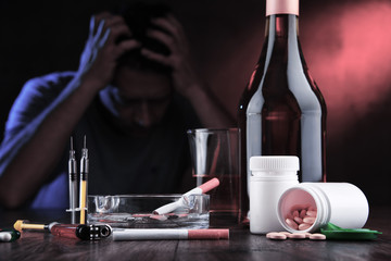 Addictive substances and the figure of a addicted man