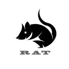 Simple shape of rat, icon or logo for web.