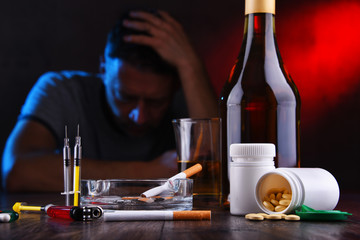 Addictive substances and the figure of a addicted man