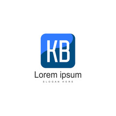 Fototapeta premium Initial KB logo template with modern frame. Minimalist KB letter logo vector illustration