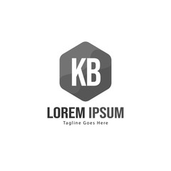 Initial KB logo template with modern frame. Minimalist KB letter logo vector illustration