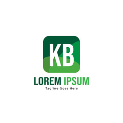 Initial KB logo template with modern frame. Minimalist KB letter logo vector illustration