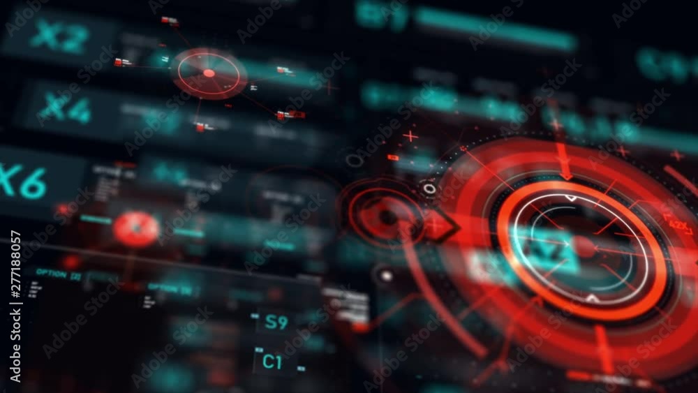 Poster target pointer and futuristic user interface hud gui digital text number element for cyber technolog