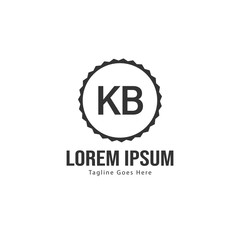 Initial KB logo template with modern frame. Minimalist KB letter logo vector illustration