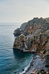aerial view cliffs on the coast of Granada