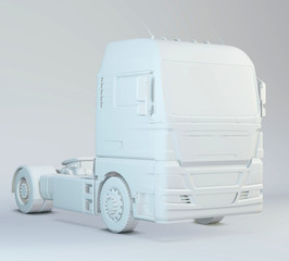Large white truck. Shipping industry, logistics transportation and cargo freight transport. 3d rendering.