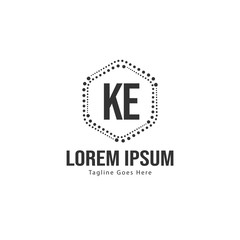Fototapeta premium Initial KE logo template with modern frame. Minimalist KE letter logo vector illustration