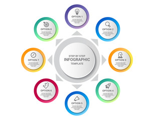 Vector Infographic label design with icons with options or steps. Infographics for business concept. Can be used for presentations banner, workflow layout, process diagram, flow chart and how it work
