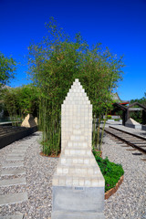 China's modern architectural scenery in a park