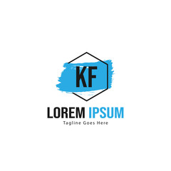 Initial KF logo template with modern frame. Minimalist KF letter logo vector illustration