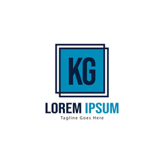 Fototapeta premium Initial KG logo template with modern frame. Minimalist KG letter logo vector illustration
