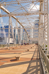 Famous landmark in Nashville - John Seigenthaler Pedestrian Bridge - street photography