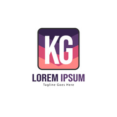 Obraz premium Initial KG logo template with modern frame. Minimalist KG letter logo vector illustration