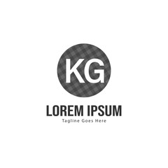 Initial KG logo template with modern frame. Minimalist KG letter logo vector illustration