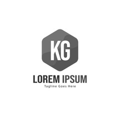 Initial KG logo template with modern frame. Minimalist KG letter logo vector illustration
