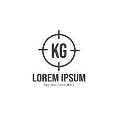Initial KG logo template with modern frame. Minimalist KG letter logo vector illustration